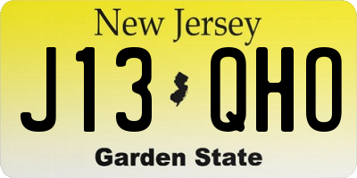 NJ license plate J13QHO