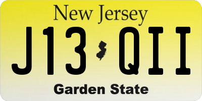 NJ license plate J13QII