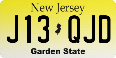 NJ license plate J13QJD