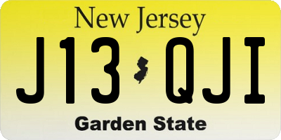 NJ license plate J13QJI