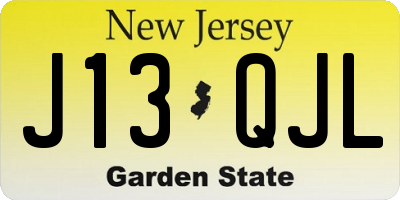 NJ license plate J13QJL