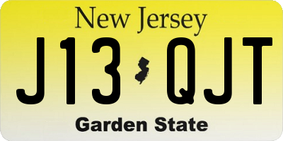 NJ license plate J13QJT