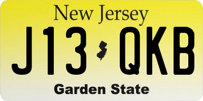 NJ license plate J13QKB