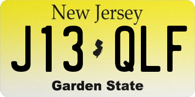 NJ license plate J13QLF
