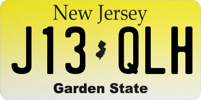 NJ license plate J13QLH