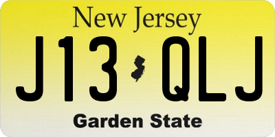 NJ license plate J13QLJ