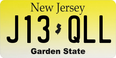 NJ license plate J13QLL