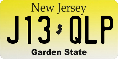 NJ license plate J13QLP