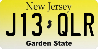NJ license plate J13QLR