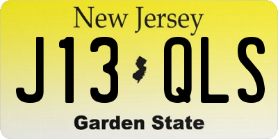 NJ license plate J13QLS