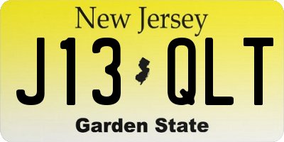 NJ license plate J13QLT