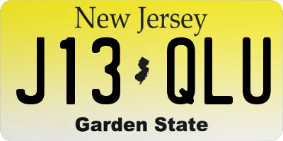 NJ license plate J13QLU