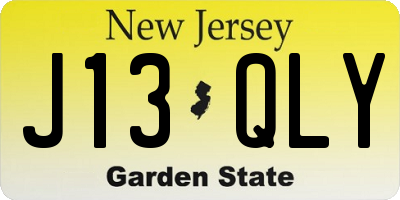 NJ license plate J13QLY