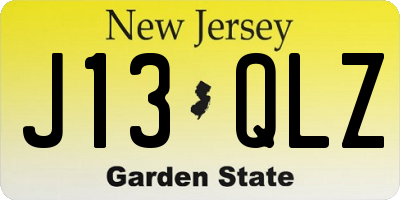 NJ license plate J13QLZ