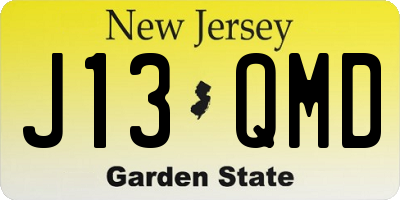 NJ license plate J13QMD