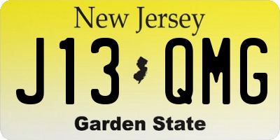 NJ license plate J13QMG