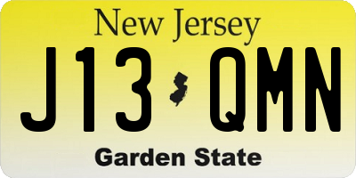 NJ license plate J13QMN