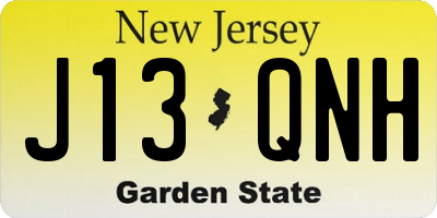 NJ license plate J13QNH