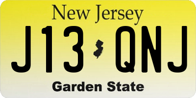 NJ license plate J13QNJ