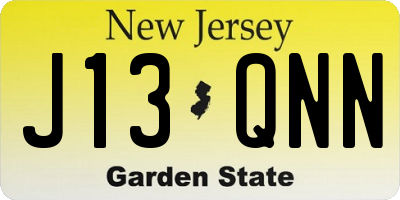 NJ license plate J13QNN
