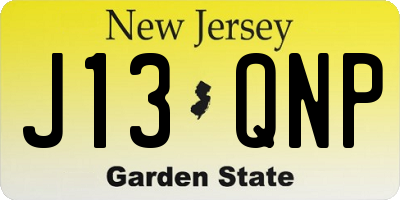 NJ license plate J13QNP