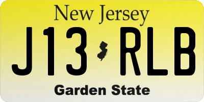 NJ license plate J13RLB