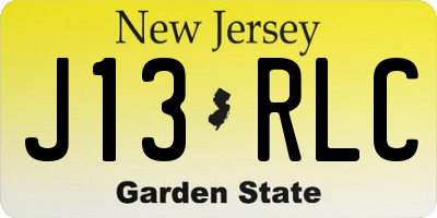NJ license plate J13RLC