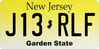 NJ license plate J13RLF