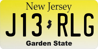 NJ license plate J13RLG