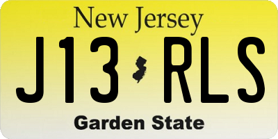 NJ license plate J13RLS