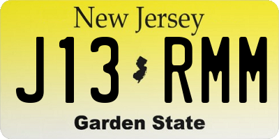NJ license plate J13RMM