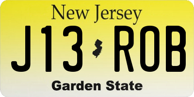 NJ license plate J13ROB