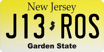 NJ license plate J13ROS