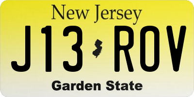 NJ license plate J13ROV
