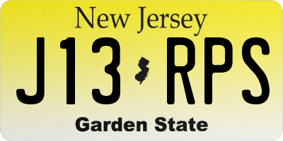 NJ license plate J13RPS