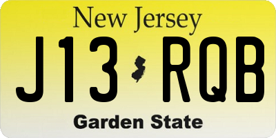 NJ license plate J13RQB