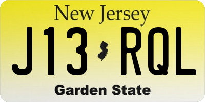 NJ license plate J13RQL