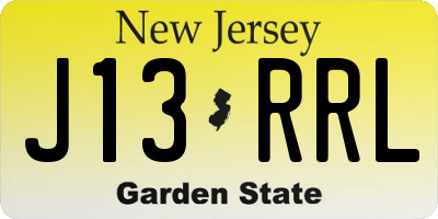NJ license plate J13RRL