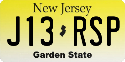NJ license plate J13RSP