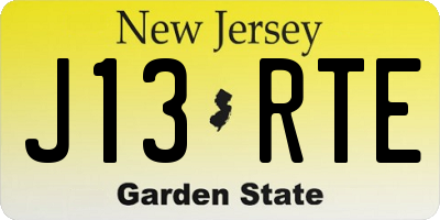 NJ license plate J13RTE