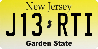 NJ license plate J13RTI