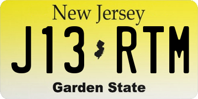 NJ license plate J13RTM