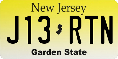 NJ license plate J13RTN