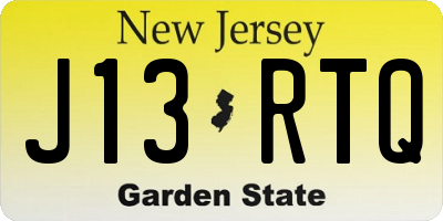 NJ license plate J13RTQ