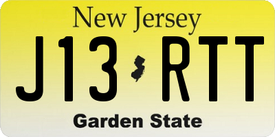 NJ license plate J13RTT