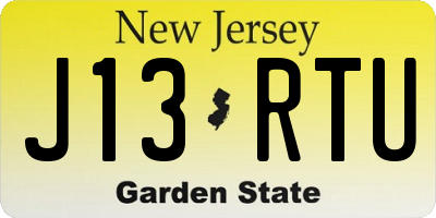 NJ license plate J13RTU