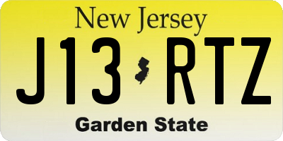 NJ license plate J13RTZ