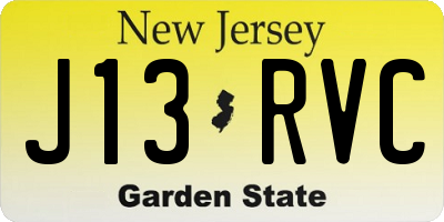 NJ license plate J13RVC