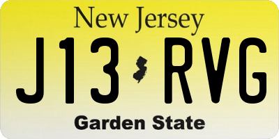 NJ license plate J13RVG