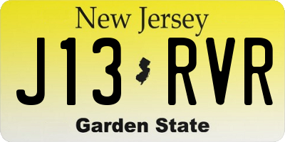 NJ license plate J13RVR